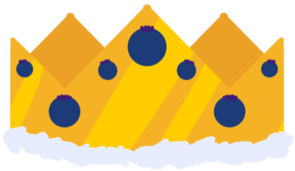 crown with blueberry jewels